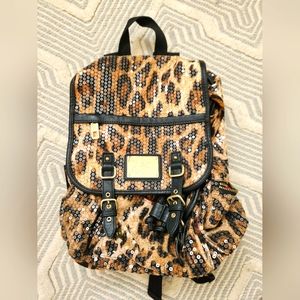 Juicy Couture leopard sequence back pack